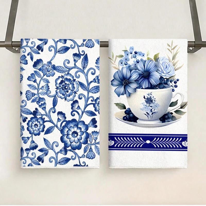 2PCS Kitchen Towels, Towel Sets, Super Absorbent Soft Cleaning Cloths, Kitchen Decoration,kitchen Essentials, Household Essentials, Cleaning Cloths