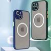 Luksusowe matowe przezroczyste wsparcie magnetyczne etui na telefon iPhone 15 14 13 12 11 Pro Max Plus Mini bezprzewodowe ładowanie odporna na wstrząsy tylna okładka