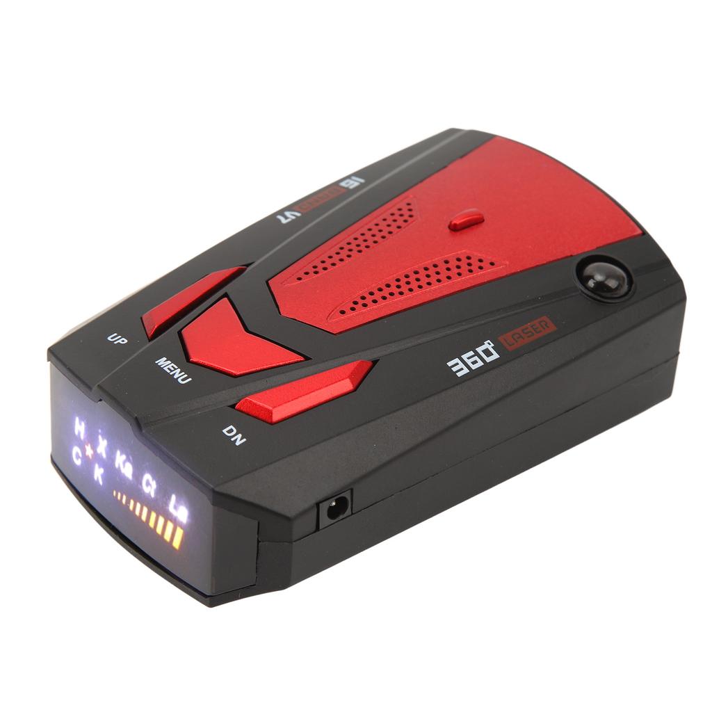 Car Radar Detector 360 Degree Protection Speed Alarm 16 Band Electronic Dog Detector Speedometer Speed Tester Red