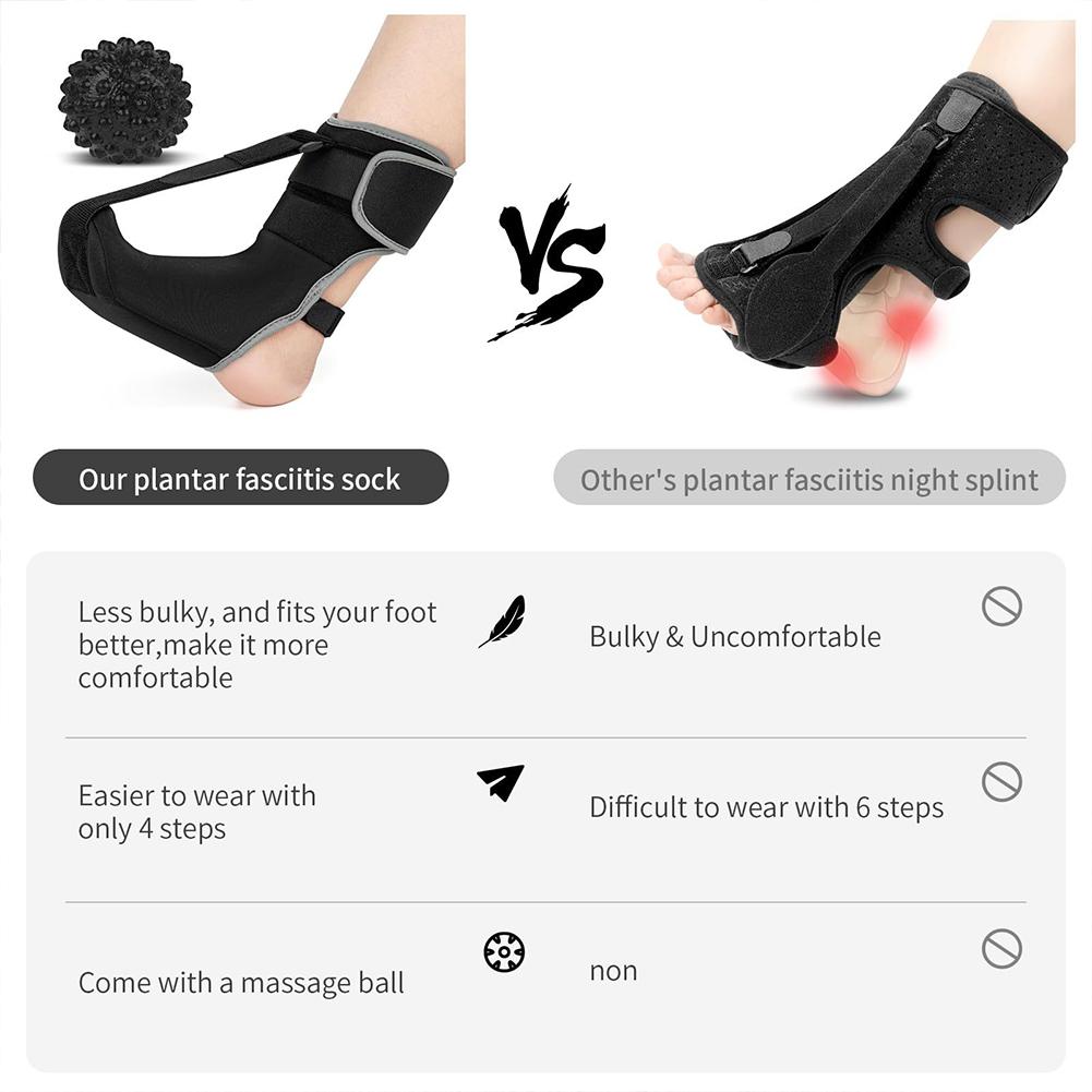 Plantar Fasciitis Night Splint Sock Adjustable Plantar Fasciitis Brace Soft and Comfortable Foot Brace for Women and Men