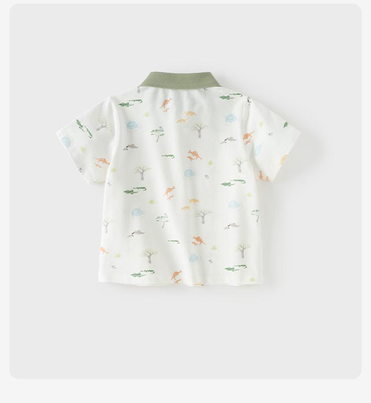 David Bella Boys' Short Sleeved Polo Shirt Summer Outfit New Children's Printed Top Boys' Baby T-shirt