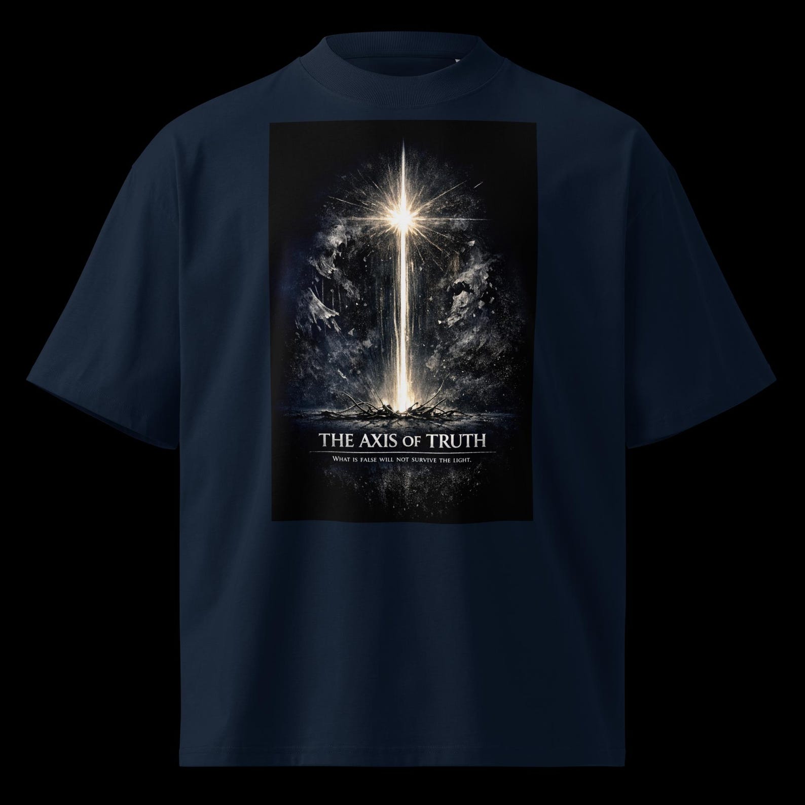 Unisex organic oversized high neck t-shirt -The AXIS Of TRUTH M