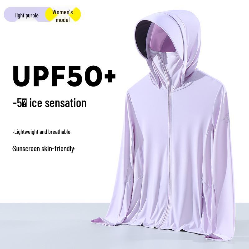 UPF50+ Women's Black Glue Brim Ice Silk Sun Protection Jacket - Breathable Anti-UV Summer Windbreaker.