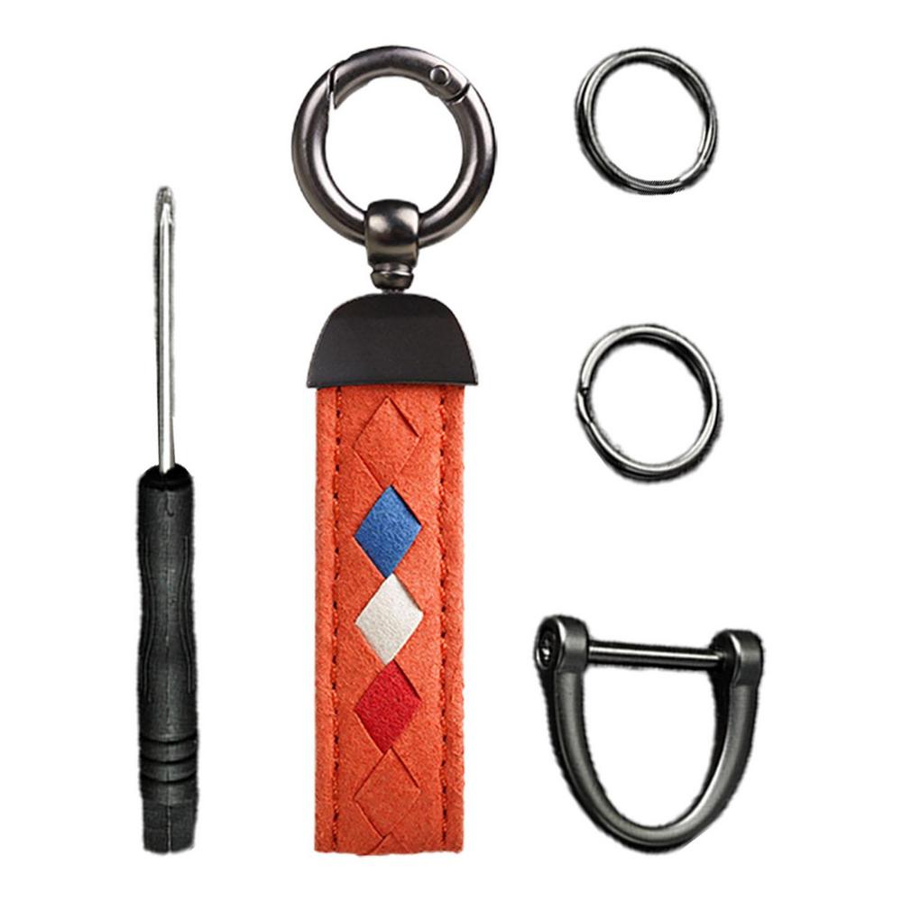 

1pc Fashion Car Keychain Ring Vintage Leather Zinc Alloy Key Chain Holder Universal Luxury Keyring Car Inerior Accessories