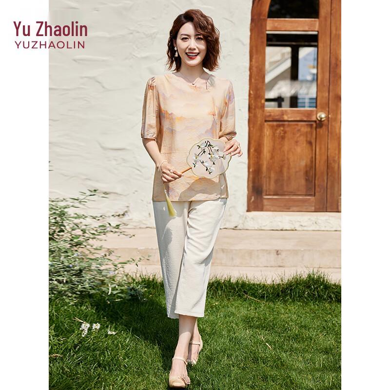 Yuzhaolin Women's Summer Chiffon T-Shirt & Shorts Set