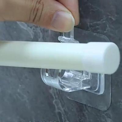 Punch-Free Telescopic Curtain Rod and Adhesive Wall Hooks
