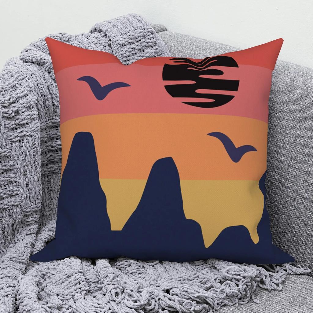 Modern Sofa Square Pillowcase Home Decor Hawaiian Scenery Throw   Cushion Cover