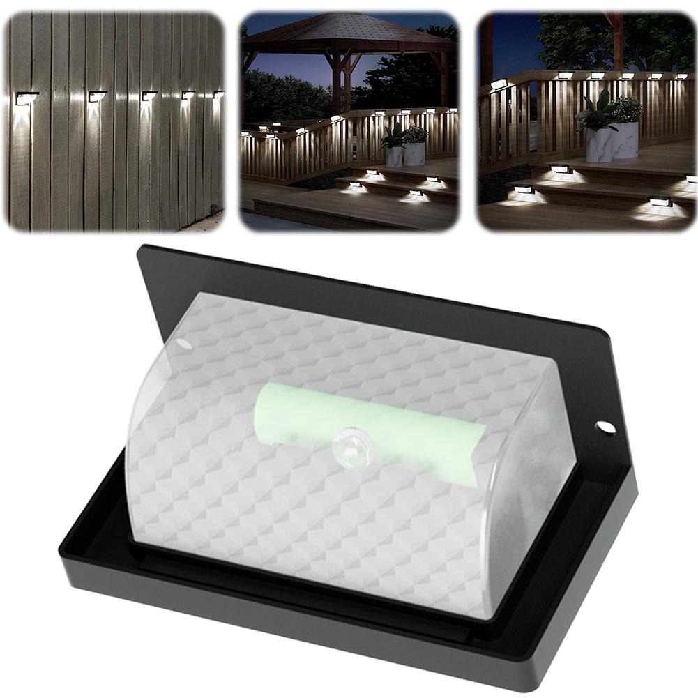 4Pcs Solar Stair Fence Light Solar Step Lamp IP65 Waterproof Yard Garden Stair Lamp Solar Wall Lamp for Courtyards Pathway Patio