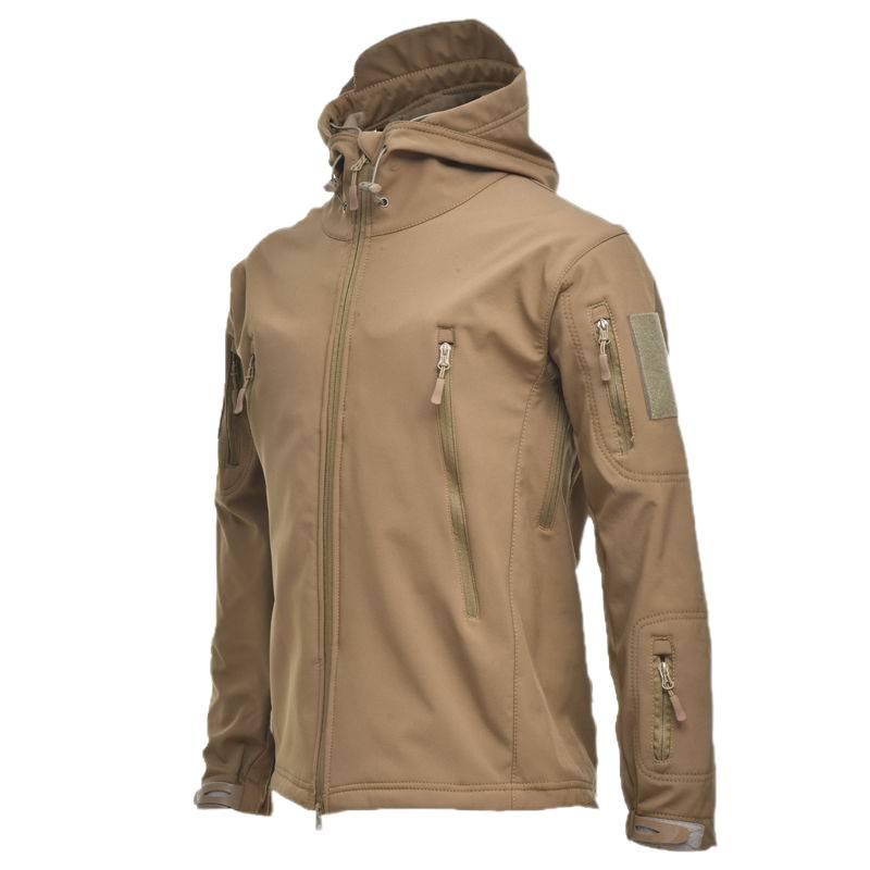 Men's Tactical Outdoor Camouflage Soft Shell Jacket - Windproof Waterproof Fleece Coat for Mountaineering