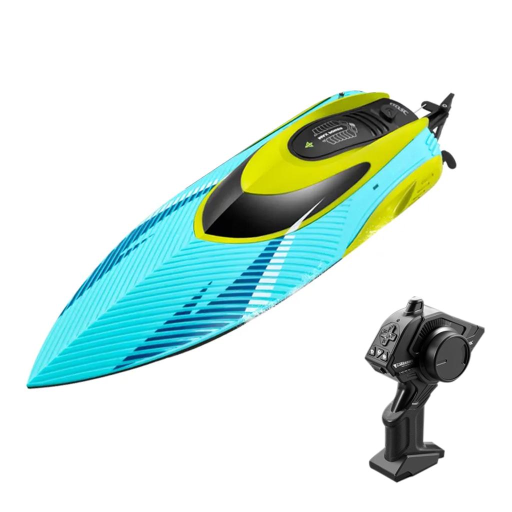 Remote Control Boat 2.4G 45km/h Remote Control Speedboat with Capsize Reset Function LED Light, High-Speed Electric Ship Toy for Kids Boys