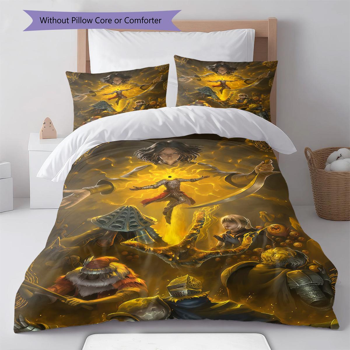 

Elden Ring RugPattern Bedding Quilt Set Quilt Cover Pillowcase Home Decoration Birthday Gift (1 * duvet cover + 2 * pillowcase, without core) 135x200cm