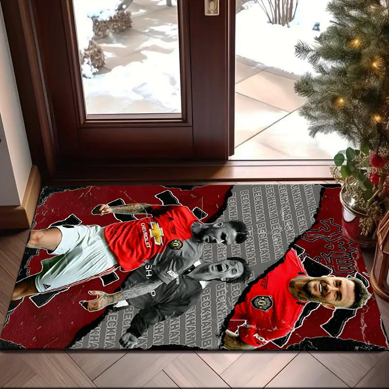 1PC David Manchester United Legend Rug Game Carpet, Floor Mat for Bedroom Living Room Entryway Rug, Home Decor Idea Gift for Christmas Birthday