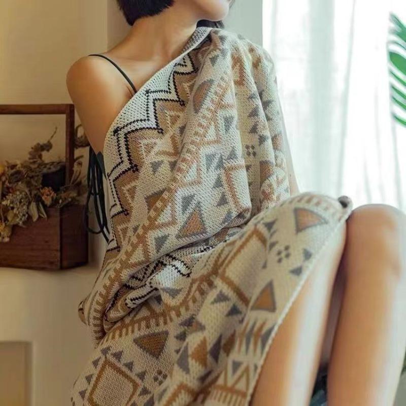 Navajo Sunlight Blanket Homestay Knitted Blanket Bohemian Ethnic Style Bed Sofa Cover Carpet Office Air Conditioning Nap Blanket