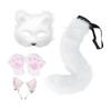 Animal Cosplay Set Plush Fox Ears Headband and Paw Gloves Halloween Costume for Role Play Party