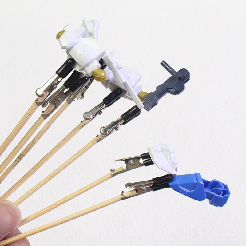 5/10Pcs Airbrush Model Part Diy Accessories Wood And Metal Painting Stand Alligator Clip Stick Modeling Tool
