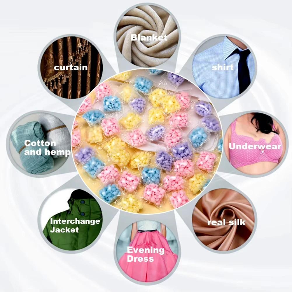 Perle Bucato Fragranza Premium Profumo a Lunga Durata Delicato Rimuovi Odori Ammorbidente & Freschezza Pod Pulizia Vestiti Confezione da 100