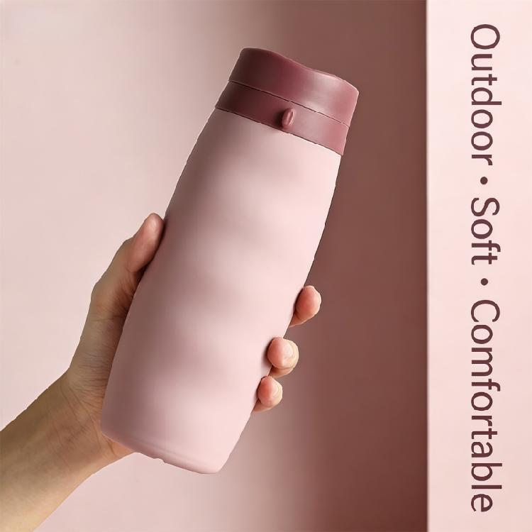 User Friendly Silicone Folding Cup Drinking Bottle Perfect for Outdoor Activity Enthusiasts Leakproof and Easy Cleaning