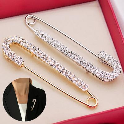 Shawl Pin Exquisite Compact Women Classic Elegant Rhinestone Lapel Pin Costume Accessories