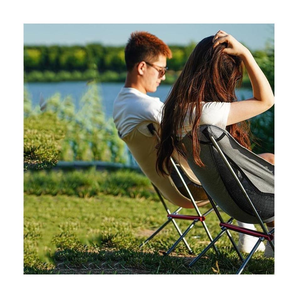 1 Pcs Outdoor Hiking Fishing Backpacking Full-Aluminum Frame Folding Camp Chair Portable Carry Bag Suitable Travel Stool Tools