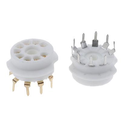 1ks Pozlacovaná 9pinová Pcb Keramická Patice Pro Elektronku Základna Pro 12Ax7 12Au7 Ecc83