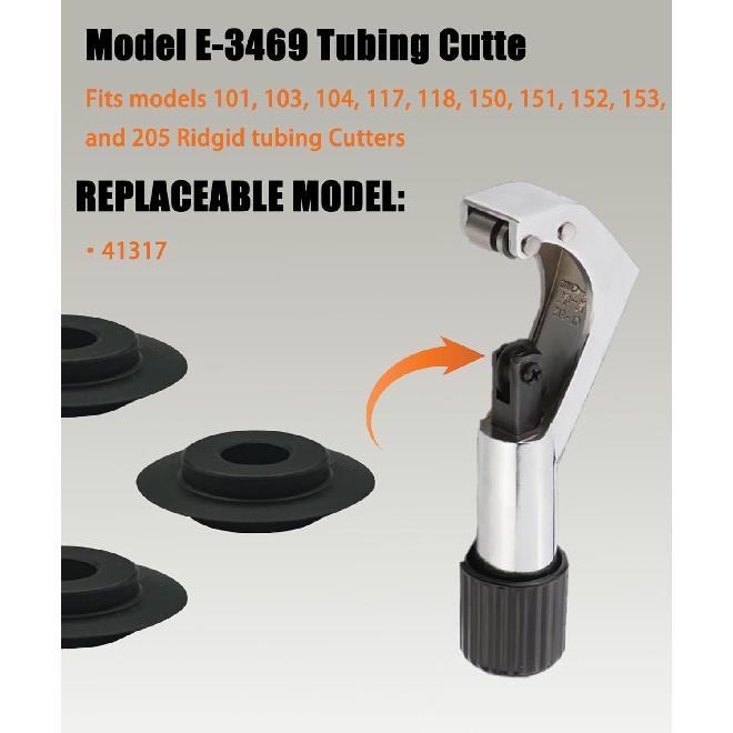 41317 E-3469 Tubing Pipe Cutter Replacement Wheel Fit For RIDGID Tubing Cutter Models 101 103 104 117 118 150 151 152 153 205,Copper Tubing Cutter