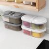Double Compartment Kitchen Storage Container Airtight Food Grain Sealed Bin for Refrigerator and Pantry
