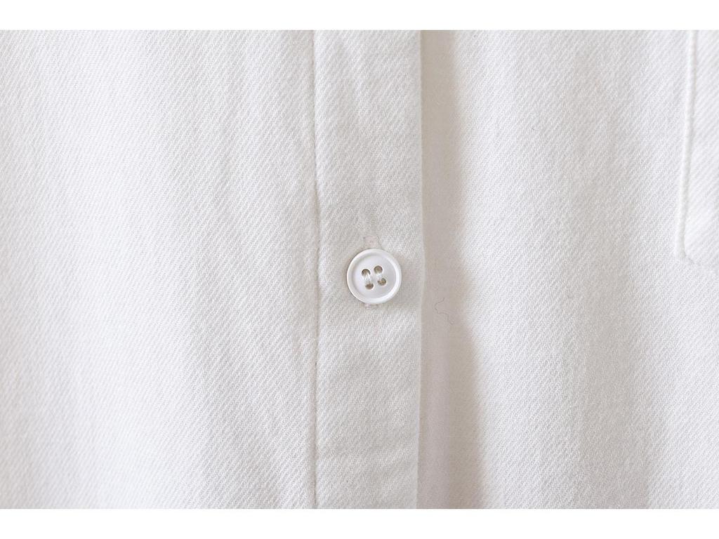 2026 Spring/Autumn Solid Color Brushed Cotton Long-Sleeve Unisex Japanese Casual Shirt