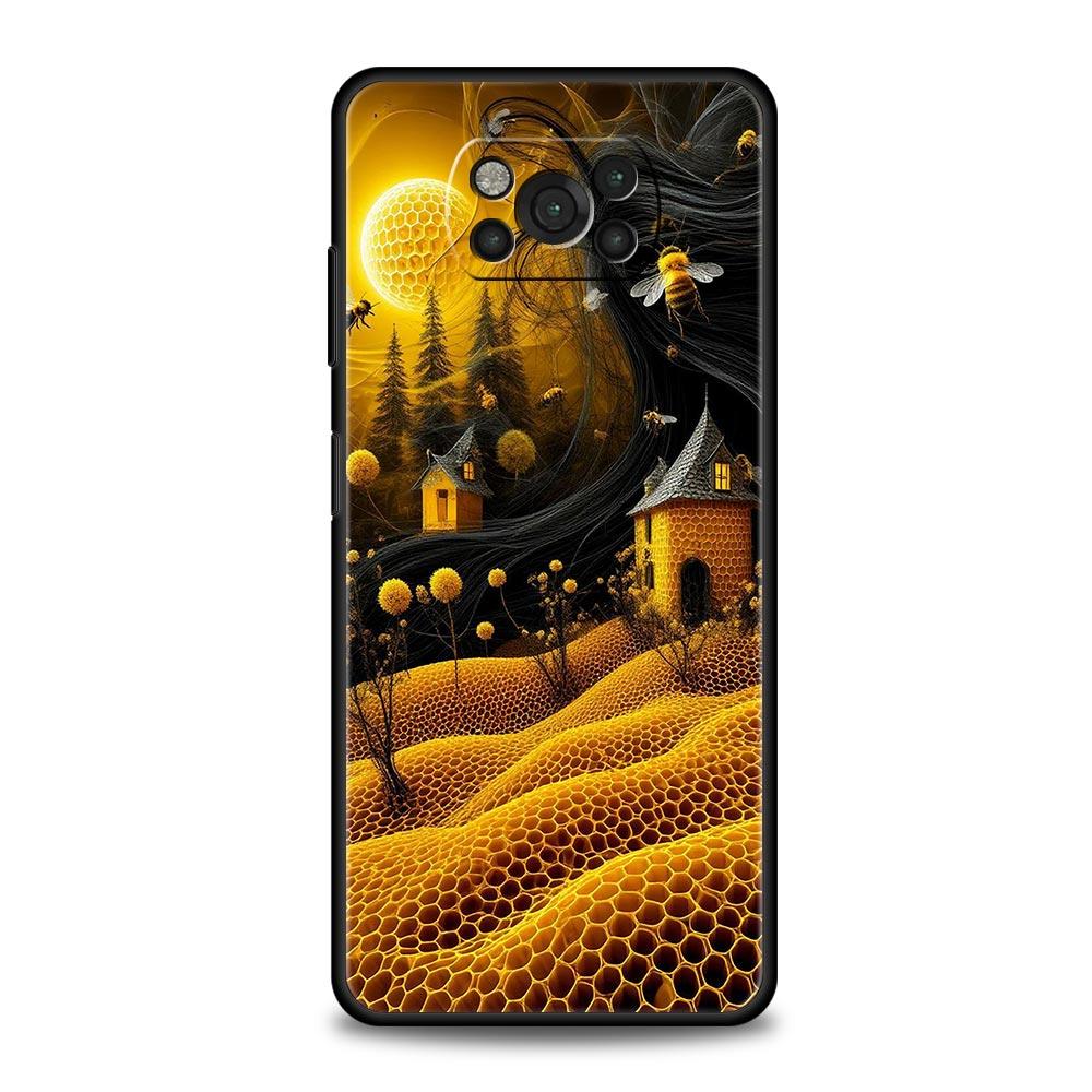 

Honeybee Flower Pattern Phone Case Cover for Xiaomi Poco F7 Ultra F6 F5 F4 F3 X6 X5 X4 X3 NFC C51 C55 M4 GT 5G Soft TPU Shell Poco X5 Pro