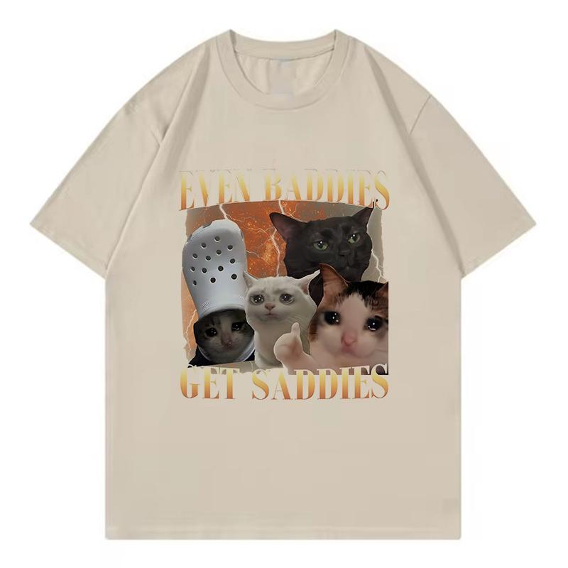 

Rizz Em with The Tism T-Shirt Retro Funny Cat Meme Oversized T Shirt Tops Unisex Women Clothing Casual Cotton Short Sleeve T-Shirts 4XL