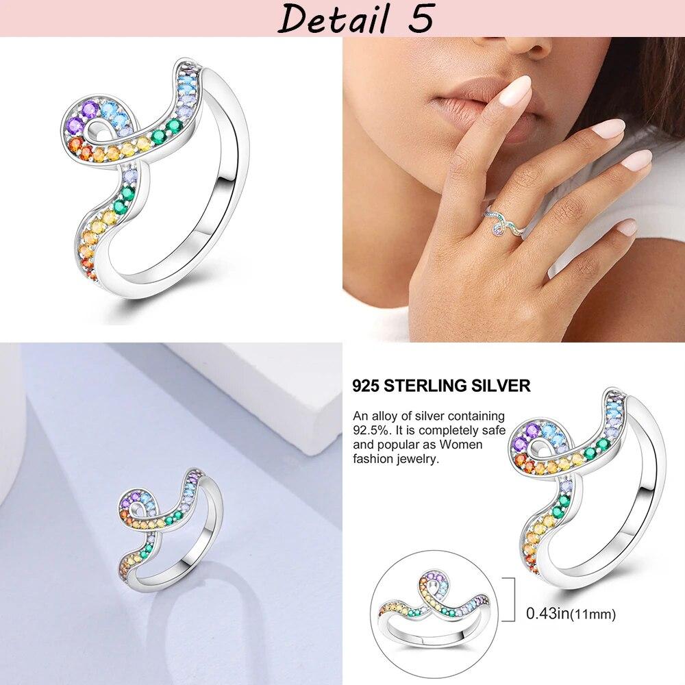 New Luxury Irregular Shape With Zircon Silver Color Finger Rings For Original 925 Silver Rings Women Female Rings Party Jewelry