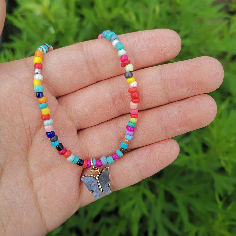 Bead Contemporary Colorful Necklace Featuring Elegant Butterfly Design For Modern Fashionistas
