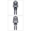 Black and White Clown Human Muscle Skull Skeleton Halloween Cosplay Costume Adults Men Party Body Digital Print Tights Onesie