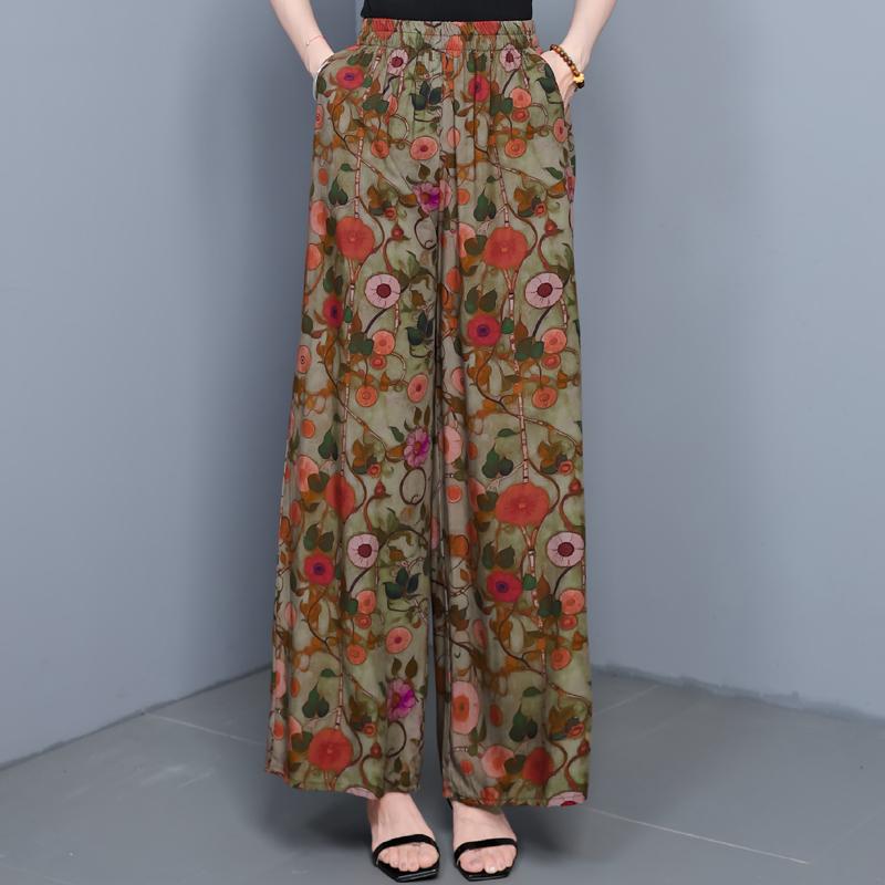 Sommer-Hosen mit weitem Bein für Damen Vintage Kleidung Übergröße Locker Lässig High Waist Hosen