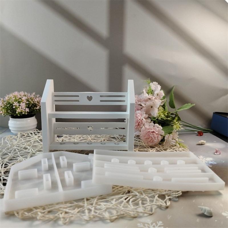 Formar för hantverk i harts med flera lager Silikonformar för hantverk Formar för sminkdisplay Silikontextur för sminkställ