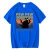 Pew Pew Madafakas Ladies T-shirt Novelty and Interesting Cat T-shirt Loose Top Girls Round Neck Short-sleeved Streetwear
