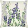 Plant and Flower Linen Pillowcase Purple Lavender Printed Pillow Cushion Cover Home Sofa
