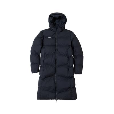 Li Ning Tischtennis Serie 25Q4 Kapuzenjacke Lang Winddicht Wasserabweisend Warm Dick Großes Logo Baumwolljacke Unisex Jacke Schwarz AFMU037-6