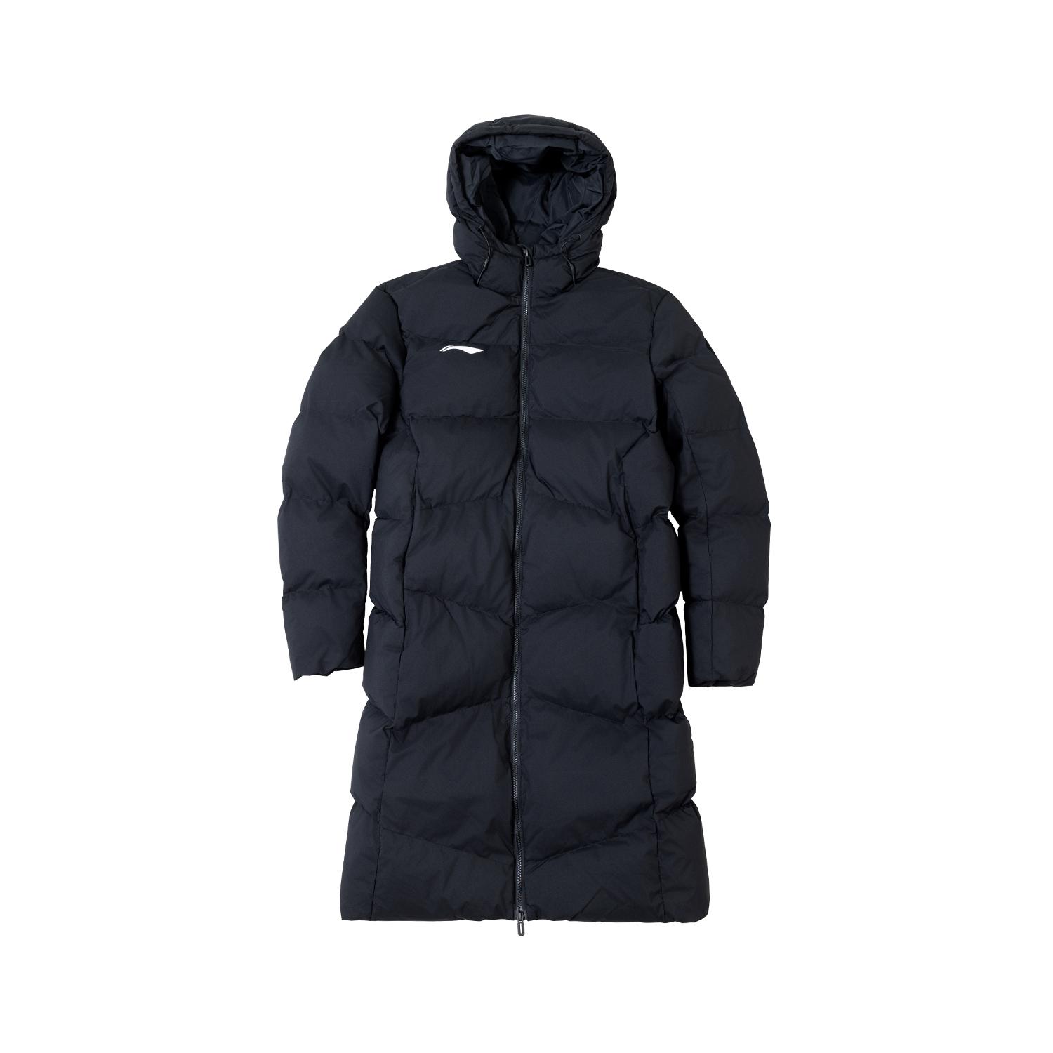 

Li Ning Серия Настольный теннис 25Q4 Толстовка с капюшоном Длинная Ветрозащитная Водоотталкивающая Теплая Толстая Куртка из хлопка с большим логотипом Унисекс Куртка Черная AFMU037-6 S