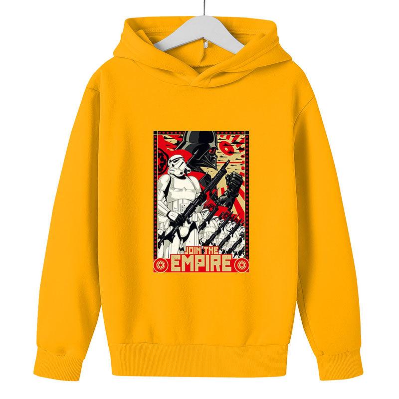 Autumn Winter Star Wars "Join The Empire" Graphic Hoodies Casual Warm Sports Long Sleeved Children's Boy and Girl Kids Unisex Hooded Sweatshirts