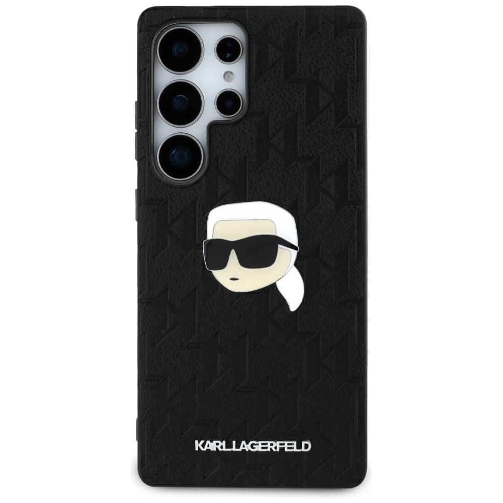 Karl Lagerfeld Leather Monogram Pin Logo Case for Samsung Galaxy S25 Ultra Black