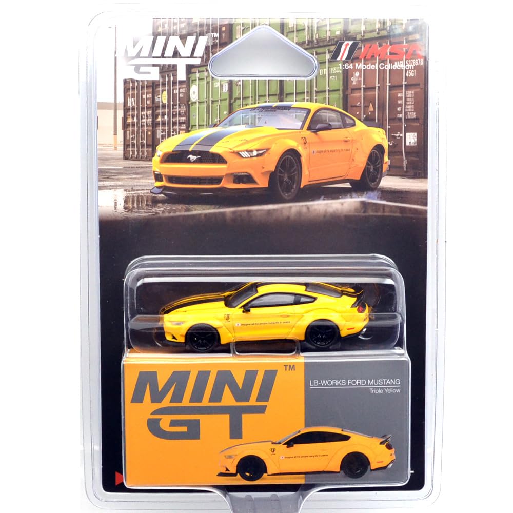 MINI GT Scale MiJo TOYS FORD MUSTANG USA MiJo Toys Limited Edition Ford Mustang 164 - LBWORKS (TRIPLE YELLOW) LBWORKS (Triple Yellow) MGT01077-BL