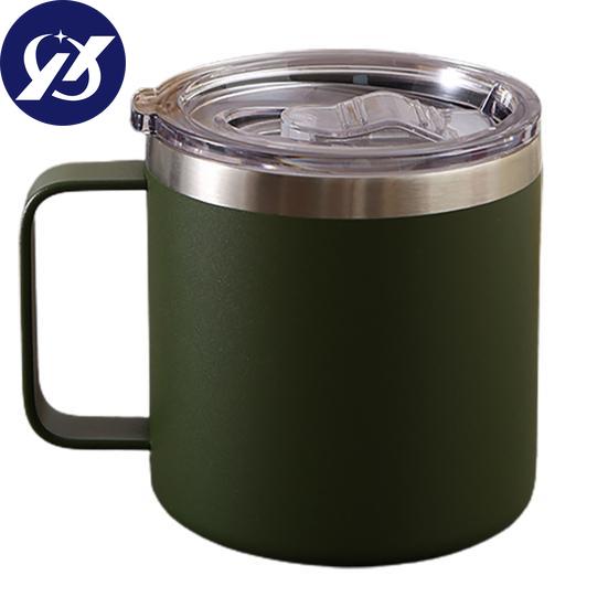 12oz Vacuum Mug Heat-resistant Leak-proof Double-layered Lidded Stainless Steel Coffee Milk Water Mug Office Supplies