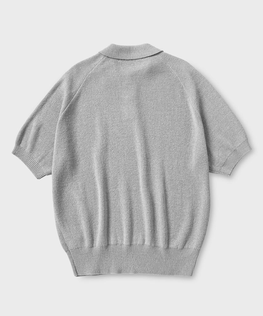 NONBLANK Raglan Half Sleeve Collar Knit_Grey