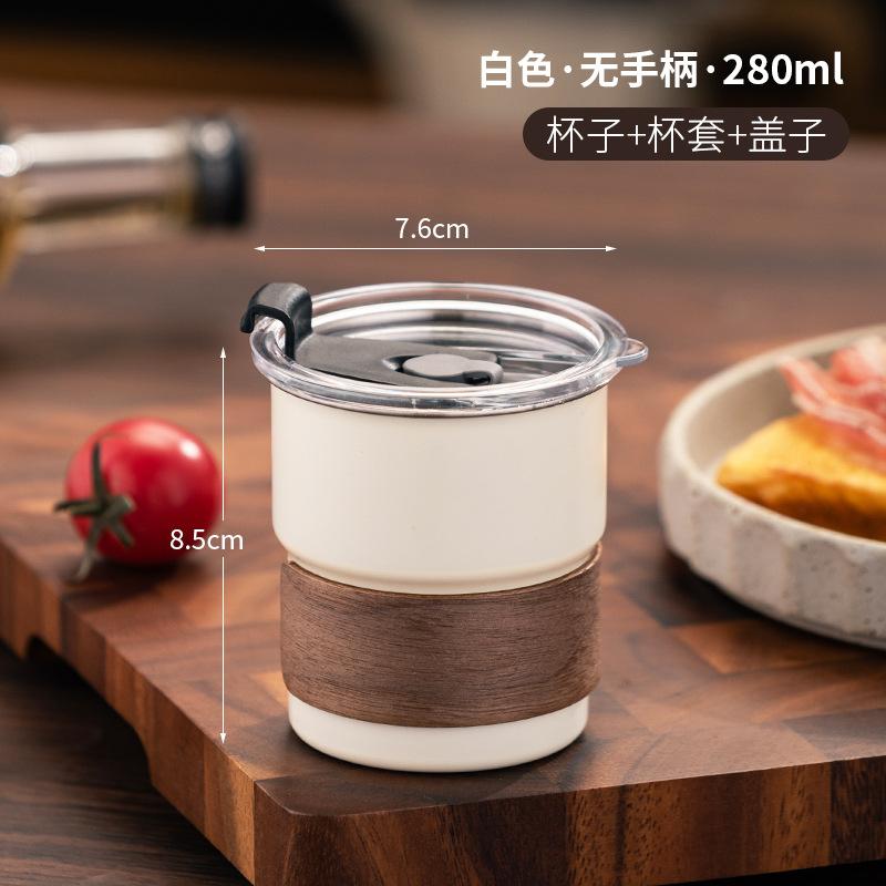 280ML Beer Wine Cups with Lid Stainless Steel Camping Cup Tea Coffee Milk Mug Stackable Picnic Water Cup for Travel Hiking