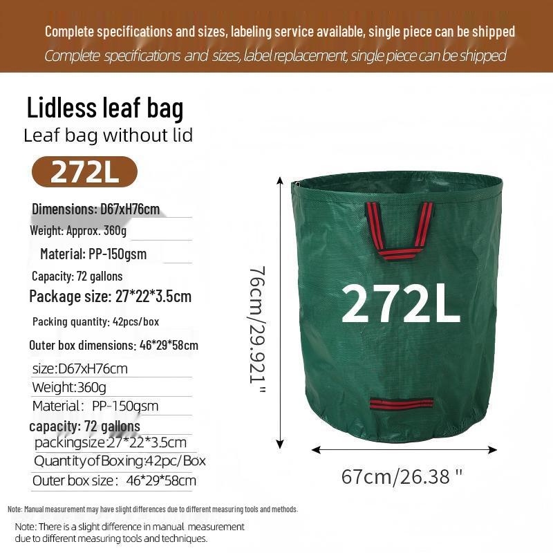 Reusable Large-Capacity Leaf Collection Bag with Slanted Opening