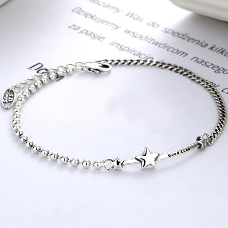VENTFILLE 925 Sterling Silver Diamond-Studded Butterfly Bracelet Women's Fashion Temperament Flower Adjustable Bracelet