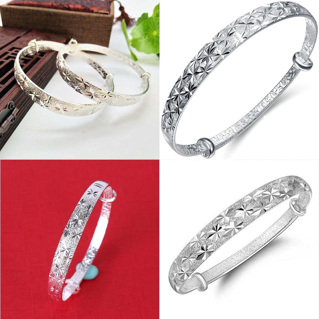 Timeless Women's Fashion Silver Star Adjustable Bracelet Adds Classic Charm