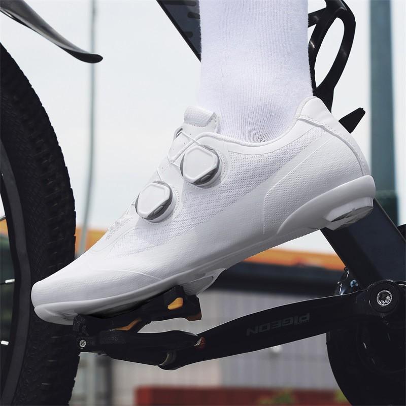 Mens Road Cycling Shoes With Nylon Sole Breathable Seamless Design Clipless Or Flat Pedal Compatible