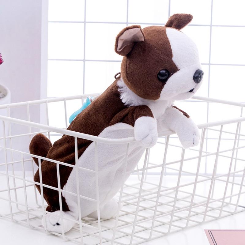 Adorable Puppy Plush Pencil Case - Cute Cartoon Animal Storage Bag for Kids