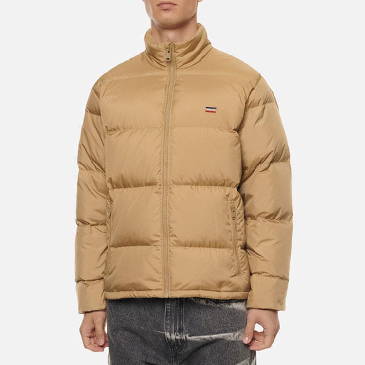 Levis Stand Collar Short Down Jacket Winter Men Jacket Khaki 27732-0003